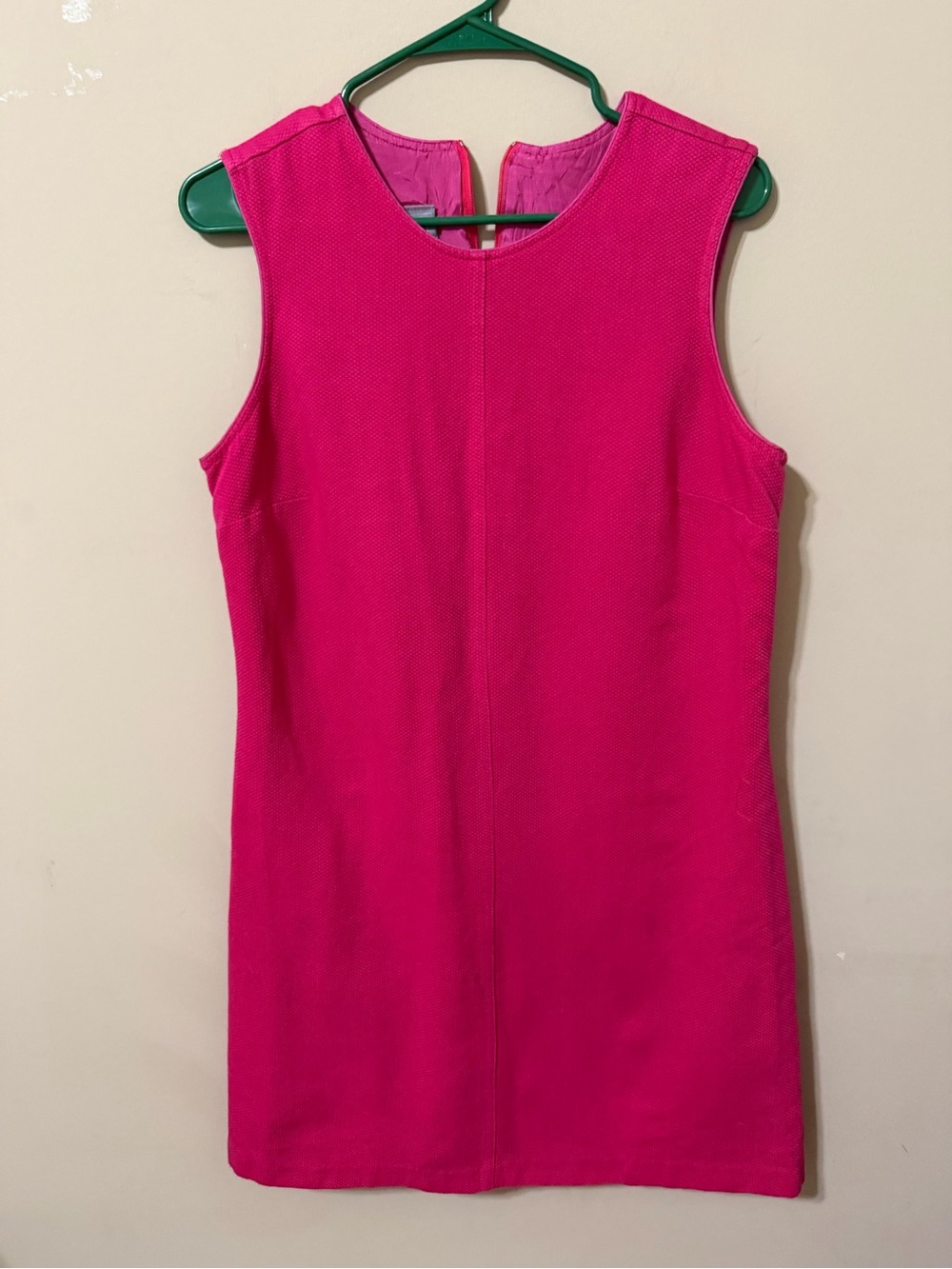 Rabbit Rabbit Rabbit vintage Sleeveless Fuchsia Shift Dress textured size 14